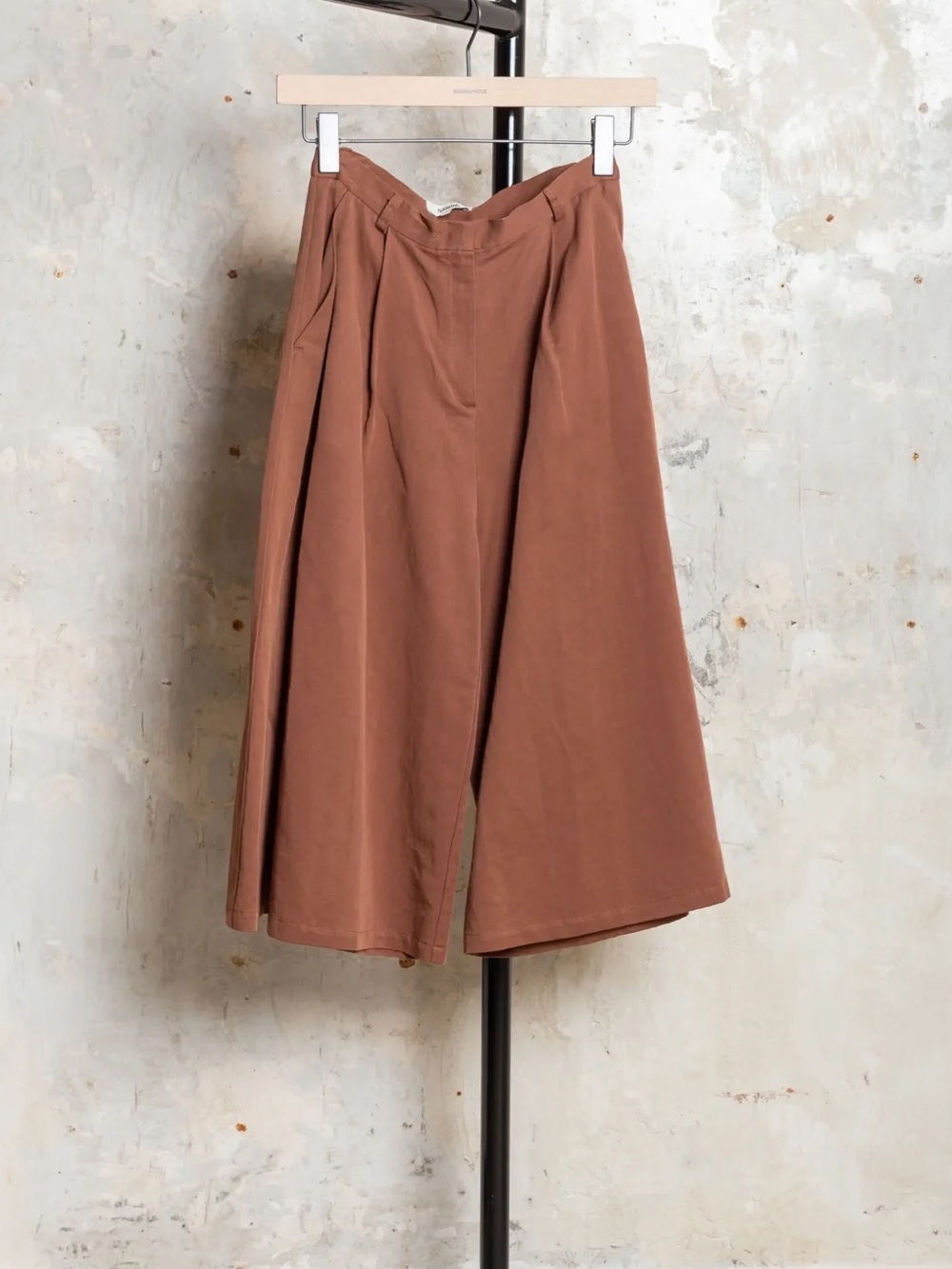 Samuji Lenka Trouser Shorts Wide Leg Oversized Brown Size EU 34 Linen Cotton EUC